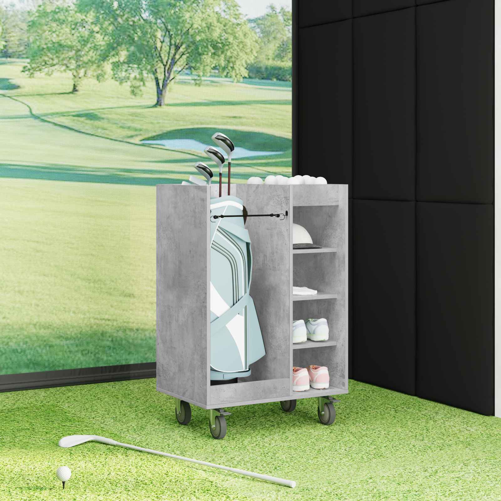 Golf Schrank Mit Rad Uni Weiß 65 x 45 x 98 cm