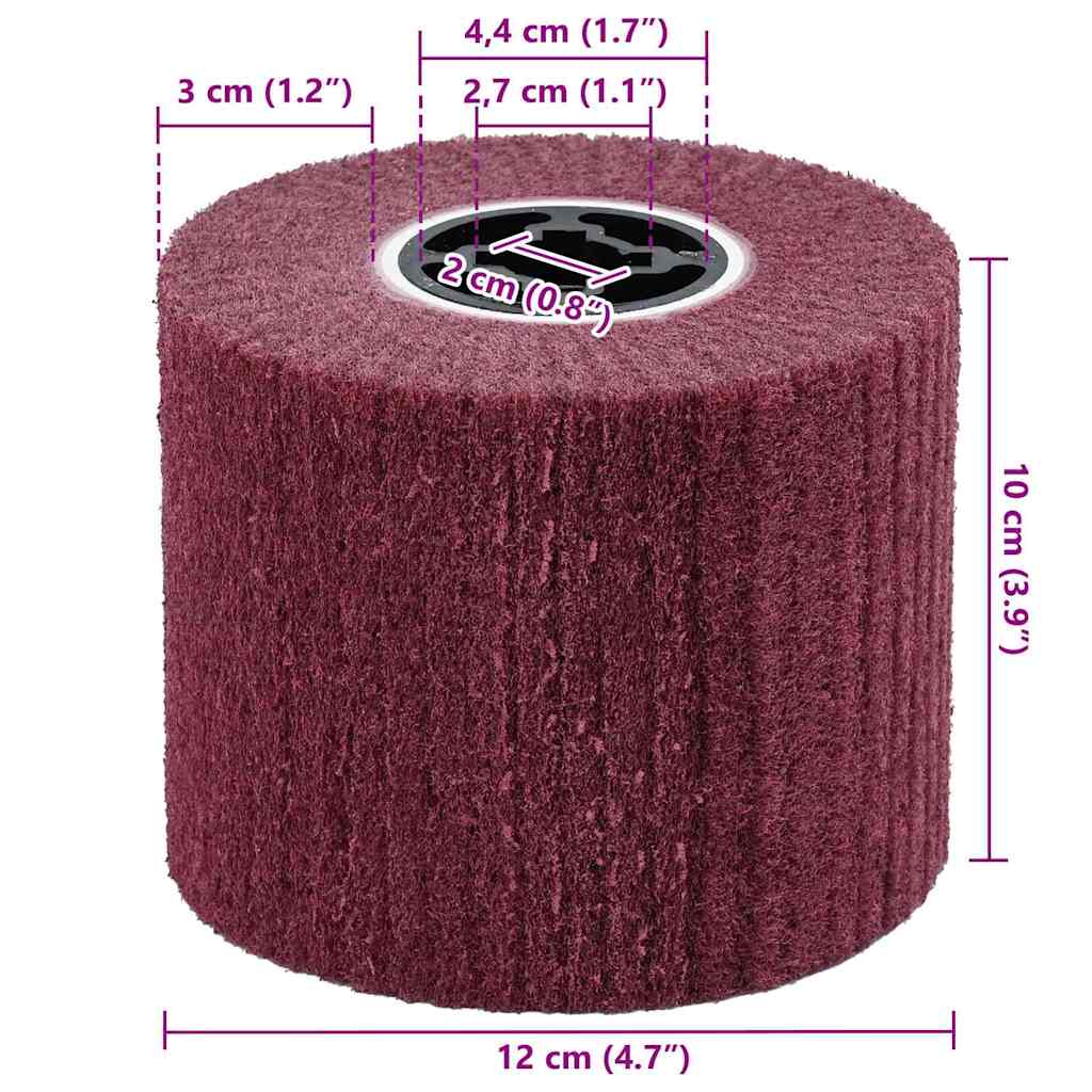 Schleifrollen 3 pcs Braun 12 x 12 x 10 cm Synthetische Faser