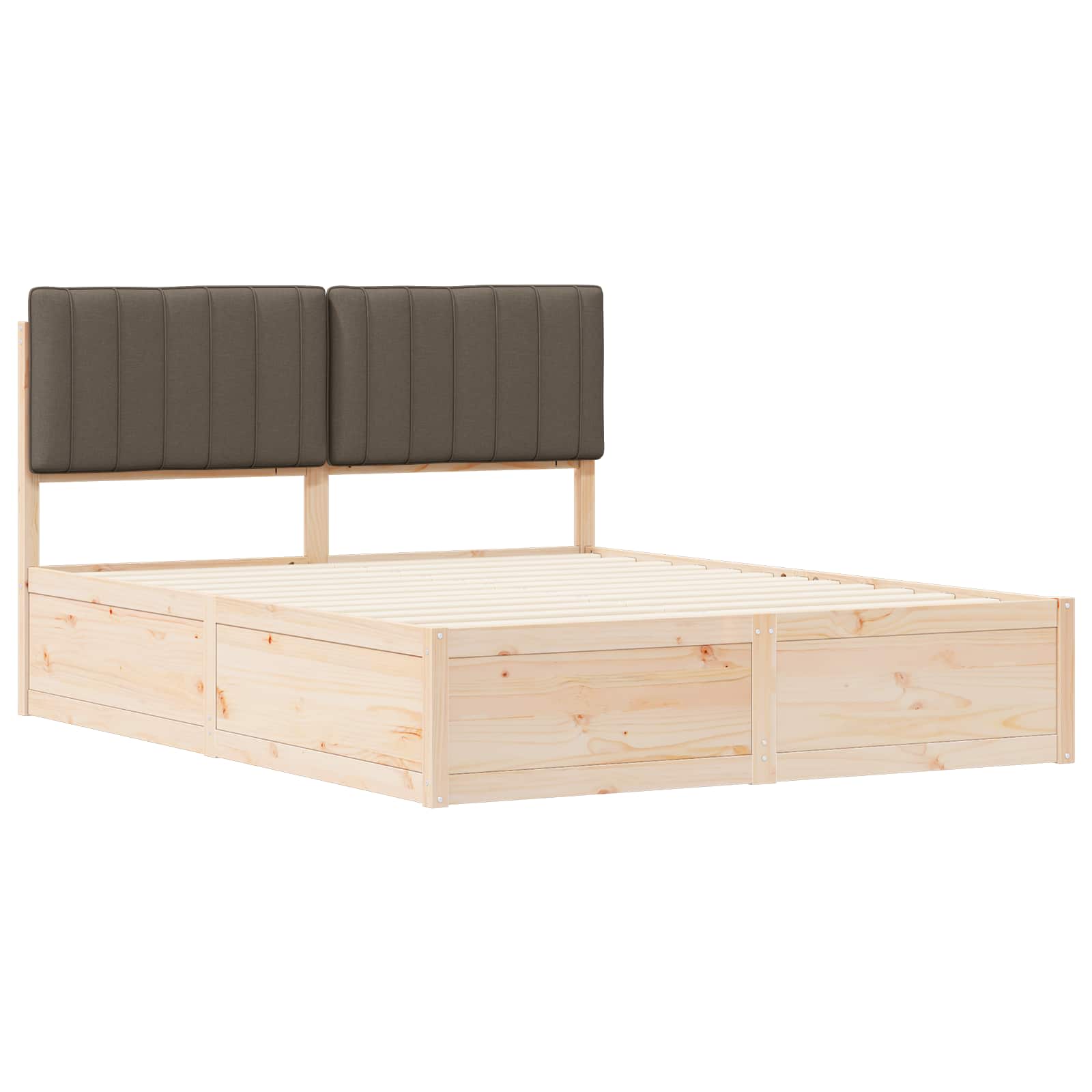 Bettgestell mit gepolstertem Kopfteil Hellgrau 200 x 200 cm