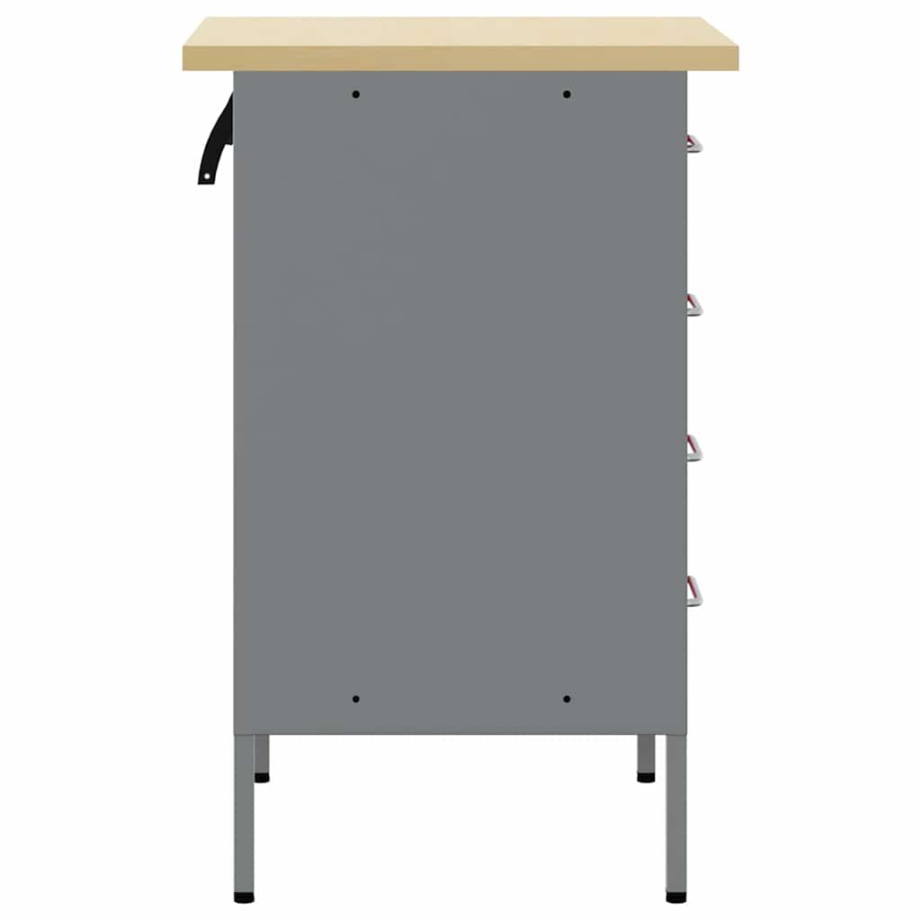 Werkbank mit Schubladen Schwarz und Grau 50 x 55 x 85 cm