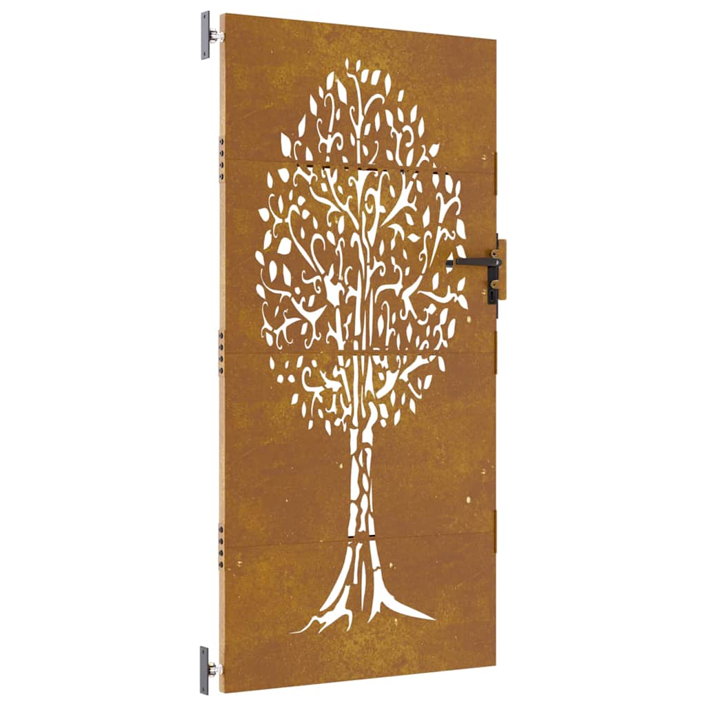 Gartentor 85x75 cm Cortenstahl Baum-Design