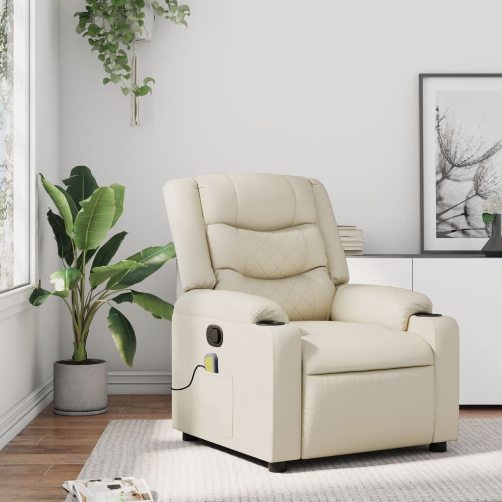 Massage-Relaxsessel, Kunstleder, Schwarz