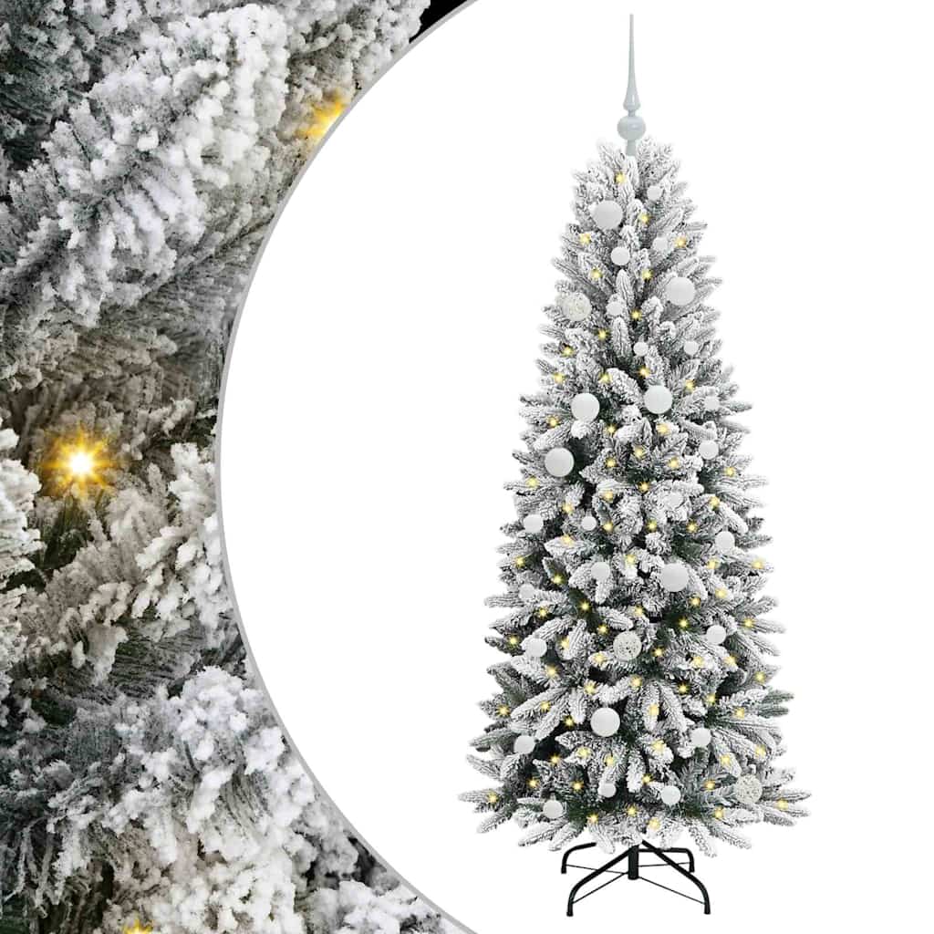 Künstlicher Weihnachtsbaum mit 150 LEDs mit Ständer Weiß 120 cm