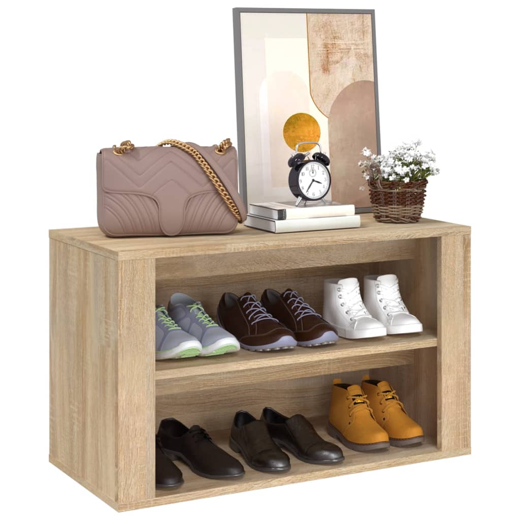 Schuhregal Weiß 75x35x45 cm Holzwerkstoff