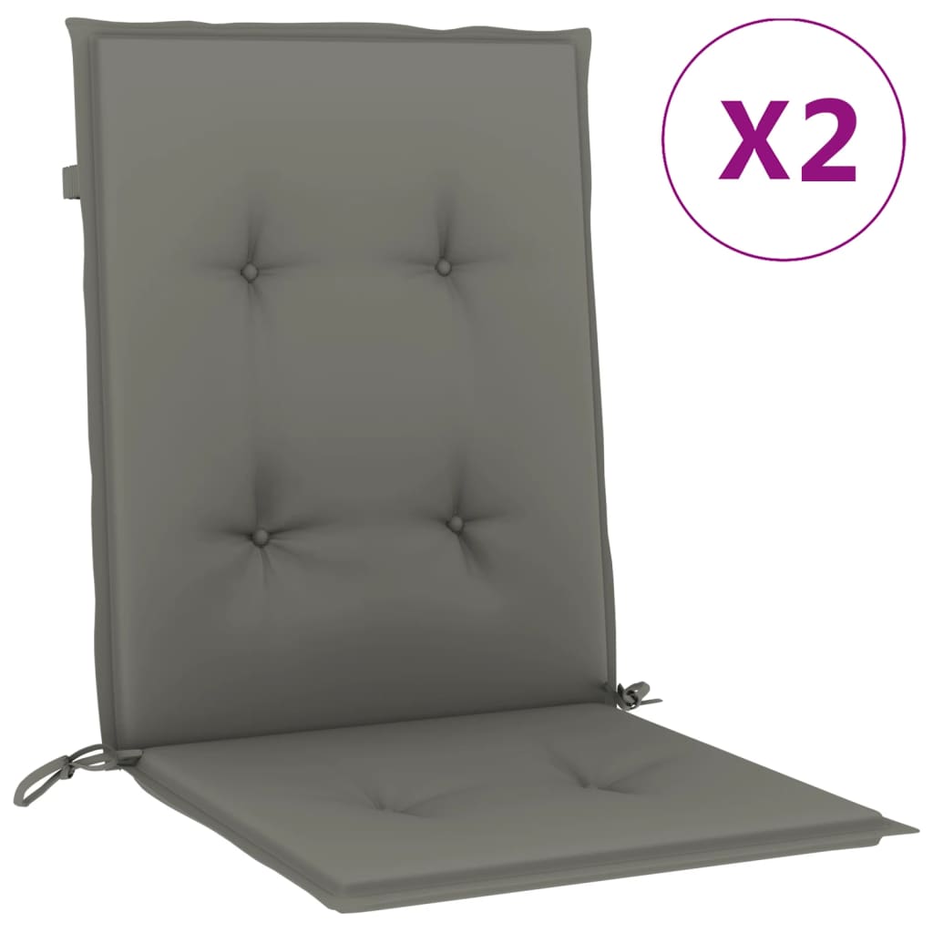Niedriglehner-Auflagen 2 Stk Melange Anthrazit 100x50x7cm Stoff