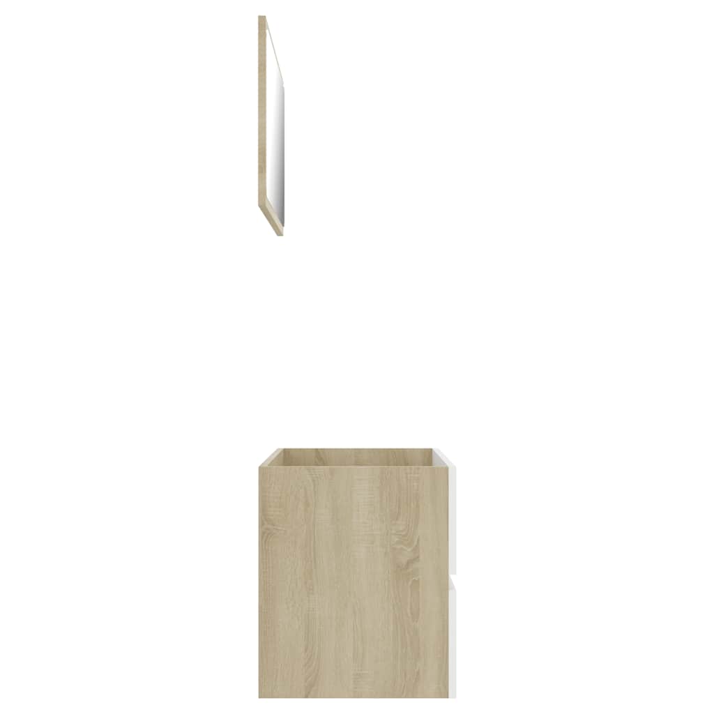 2-tlg. Badmöbel-Set Weiß Holzwerkstoff