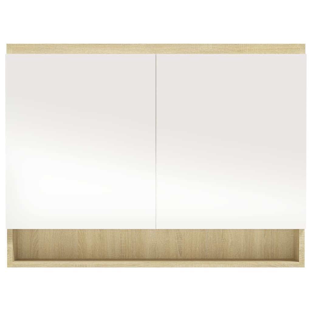 Spiegelschrank fürs Bad 80x15x60 cm Glänzend Schwarz