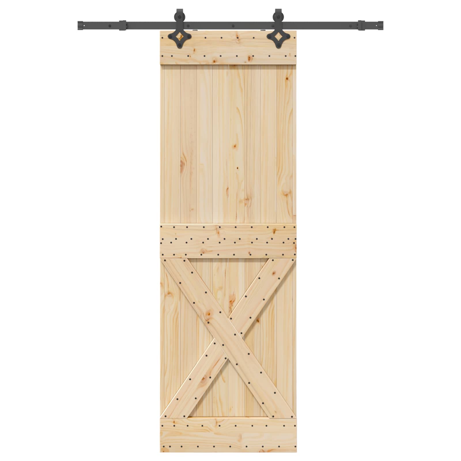 Schiebetür NARVIK Natürlich und Schwarz 70 x 210 cm (152,5 cm)