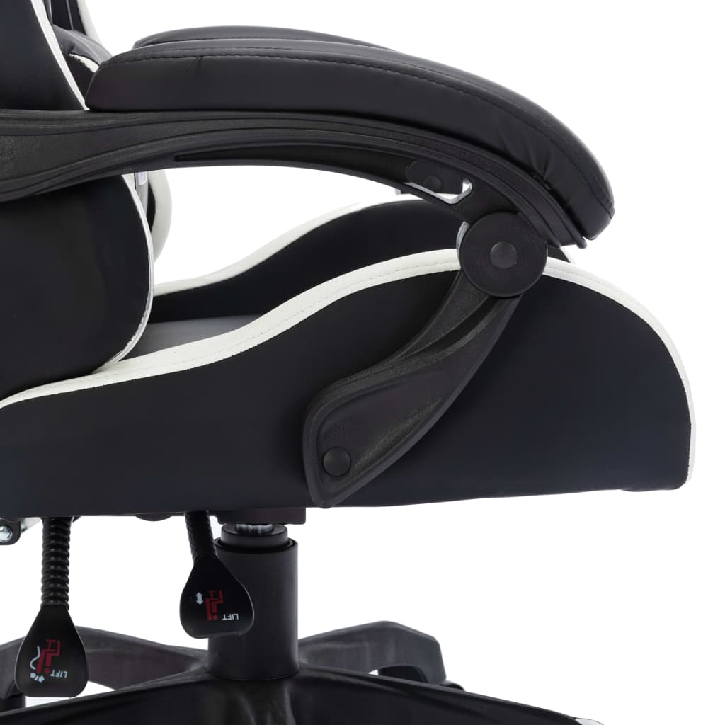 Gaming-Stuhl mit RGB LED-Leuchten Blau und Schwarz Kunstleder