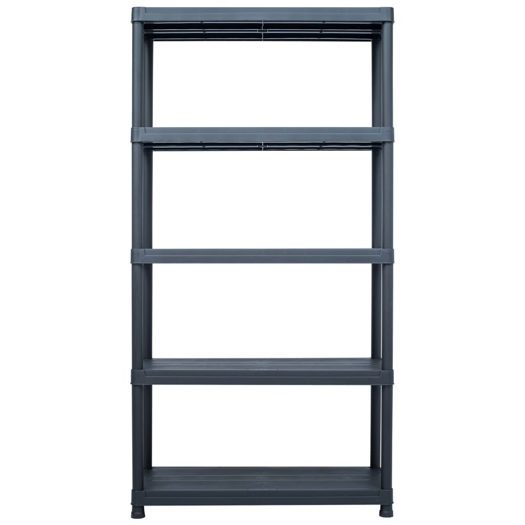 Lagerregale 2 Stk. Schwarz 60 x 30 x 138 cm Kunststoff