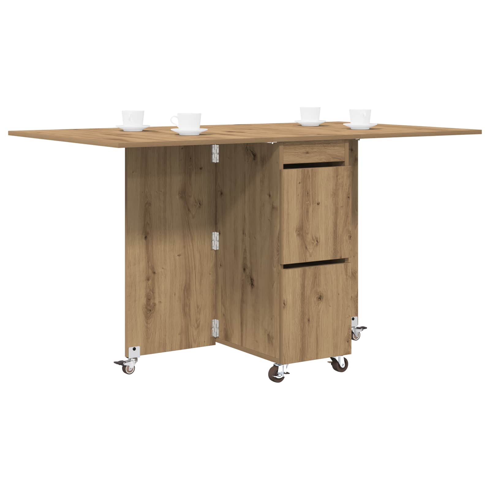 Esstisch 2 pcs 140 x 80 x 77 cm Holzwerkstoff Weiß Rechtwinklig