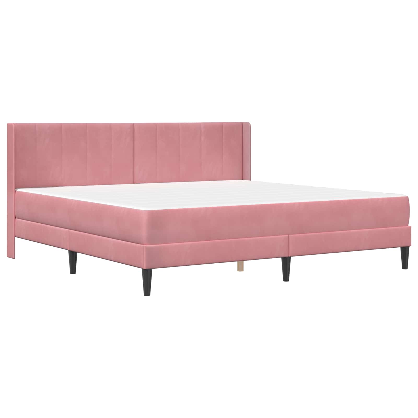Bettgestell mit Matratze mit Kopfteil Hellgrau 80 x 200 cm Samt