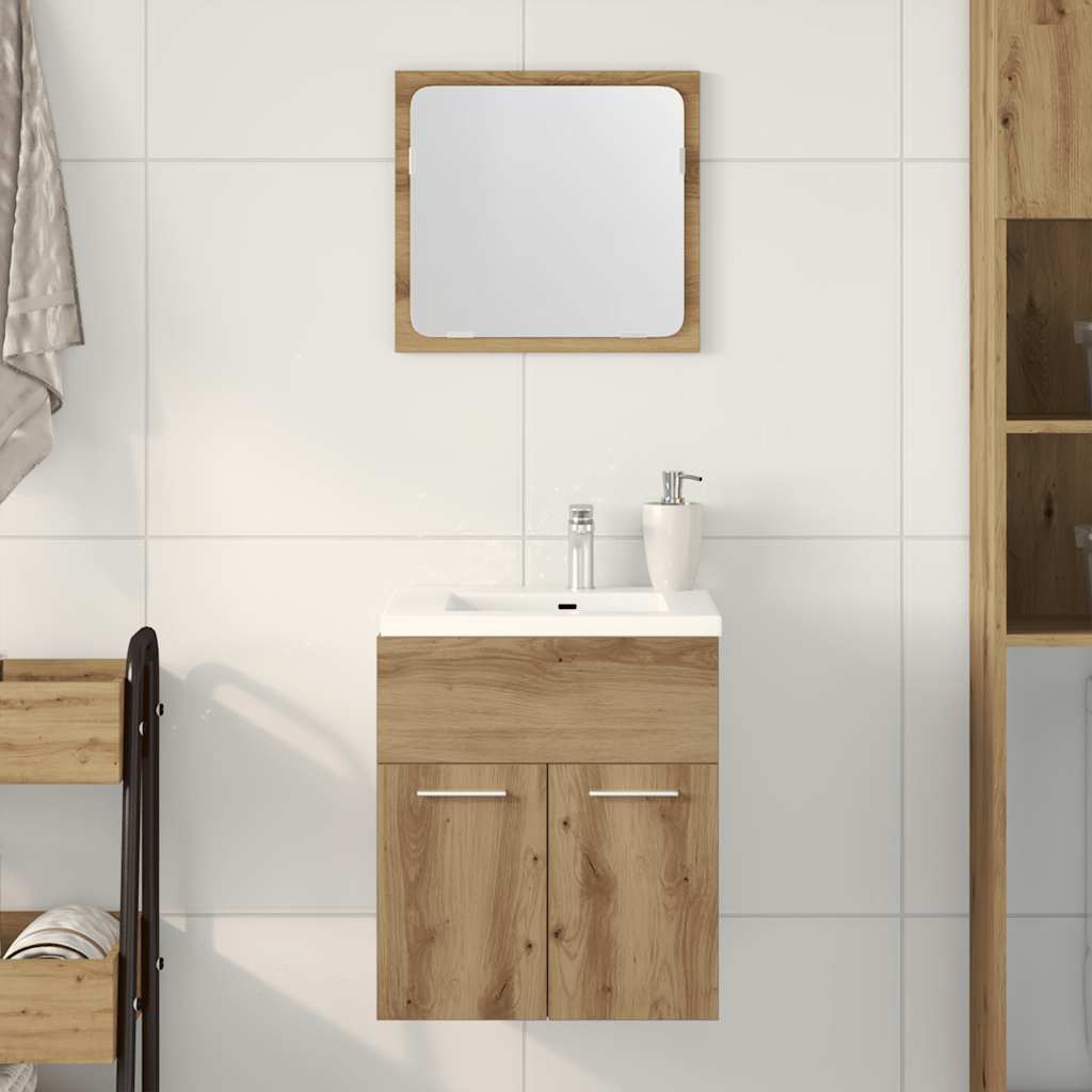 2-tlg. Badmöbel-Set Weiß Holzwerkstoff