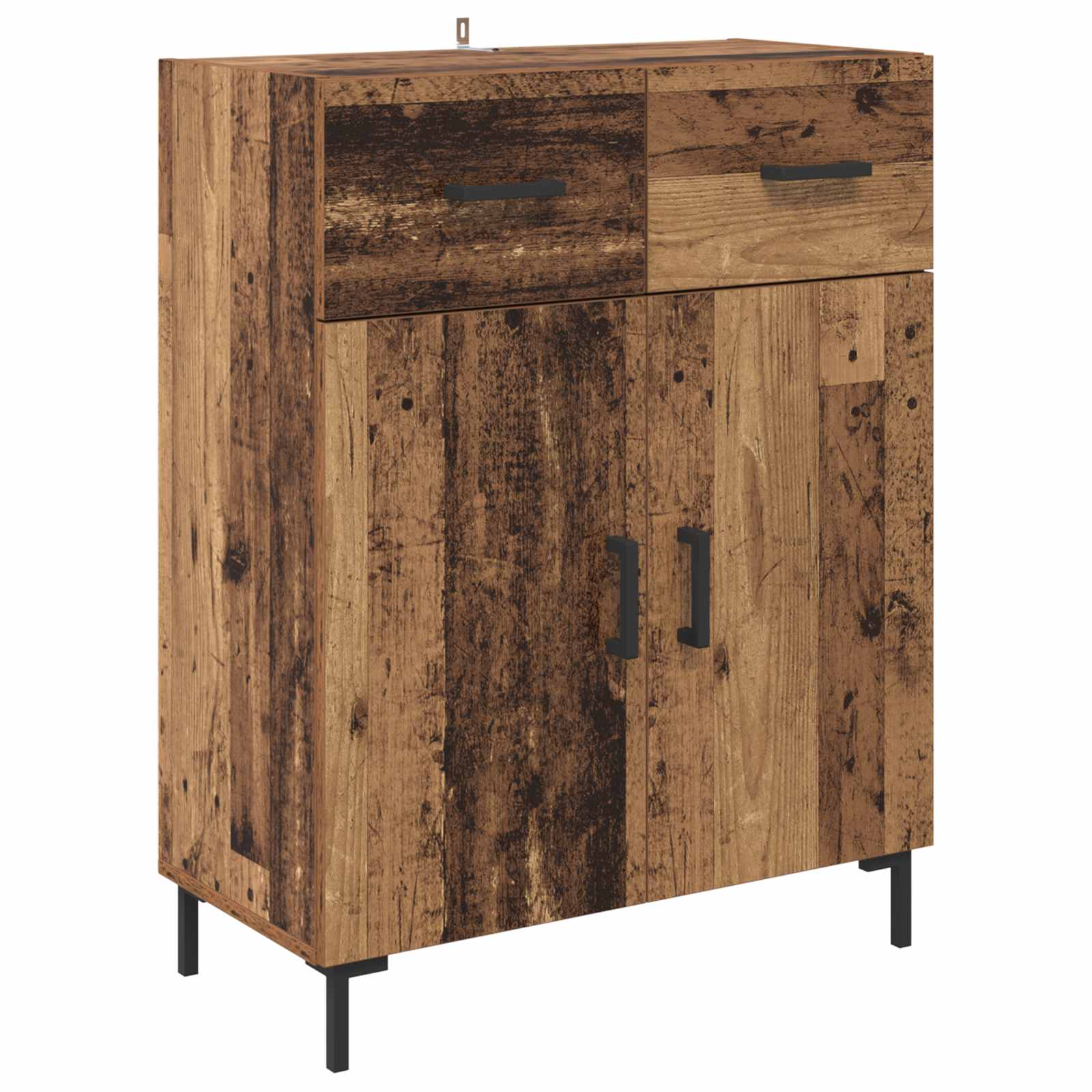 Highboard Betongrau 69,5x34x180 cm Holzwerkstoff