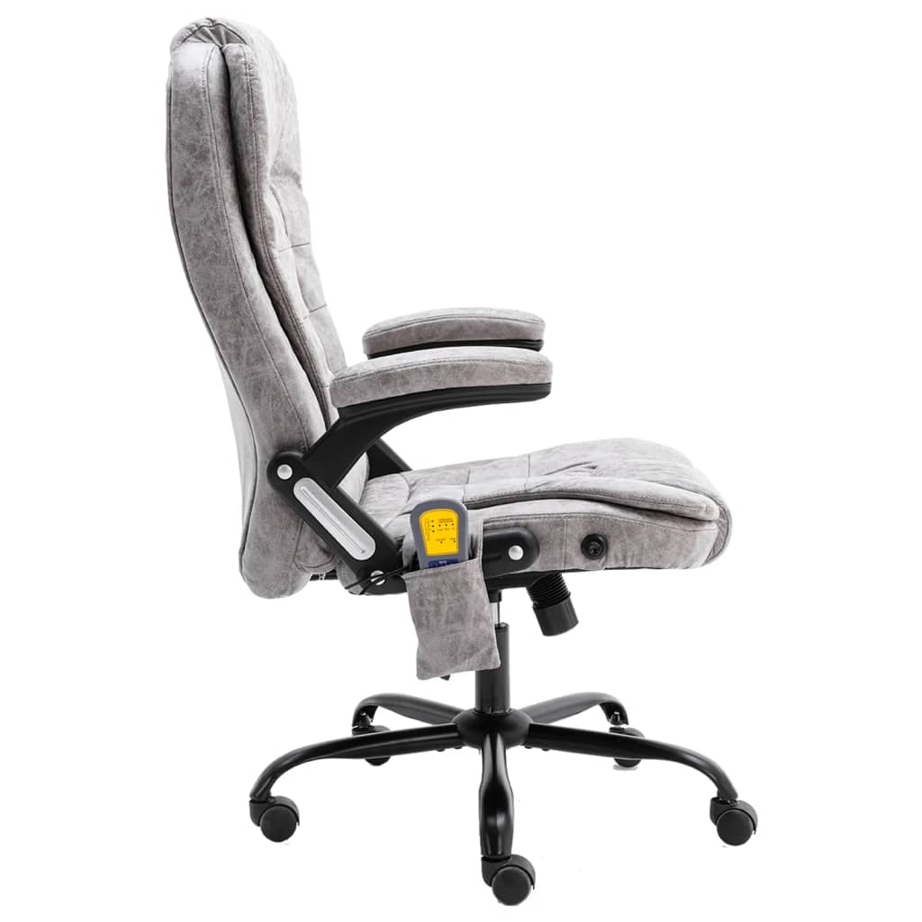 Bürostuhl Hellgrau Wildleder-Optik
