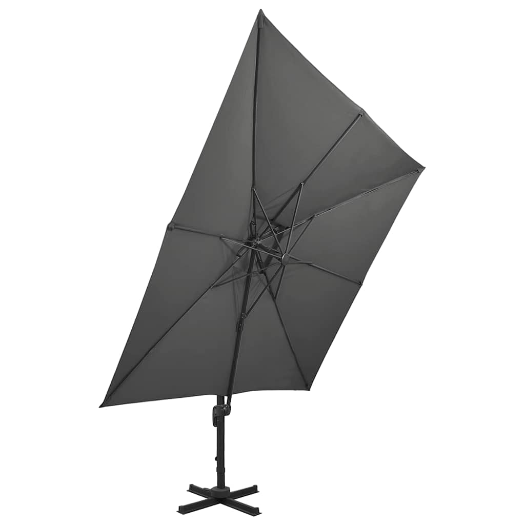 Ampelschirm mit Doppeldach 300 x 300 cm Sand