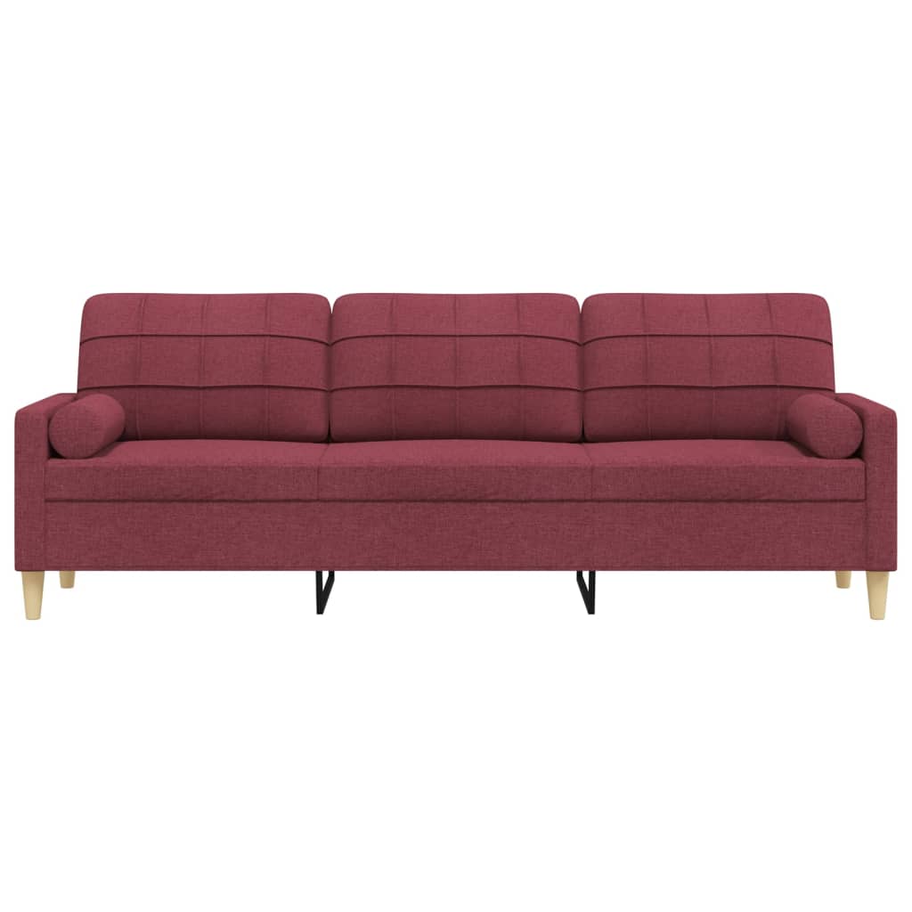 2-Sitzer-Sofa mit Zierkissen Braun 120 cm Stoff