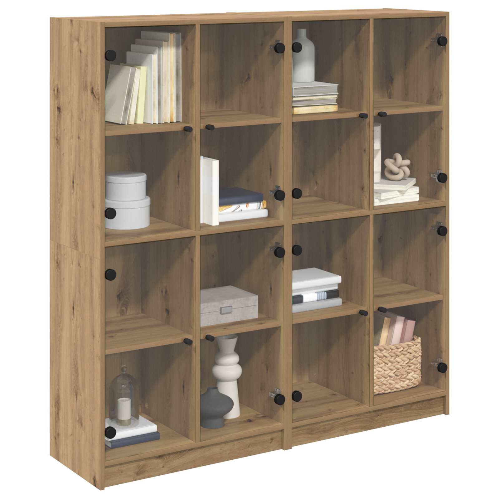 Bücherschrank mit Türen Weiß 136x37x142 cm Holzwerkstoff