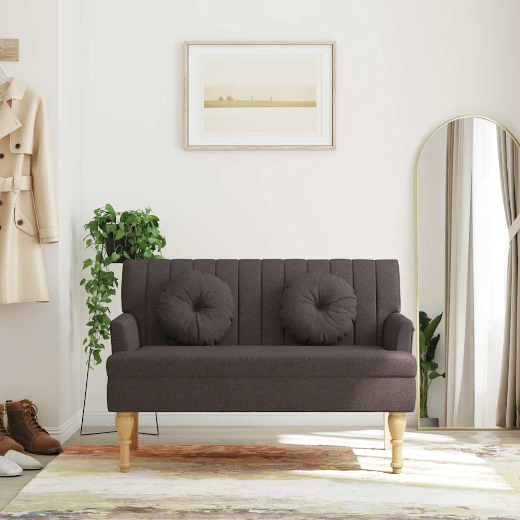 Sitzbank mit Kissen Dunkelgrau 113x64,5x75,5 cm Stoff