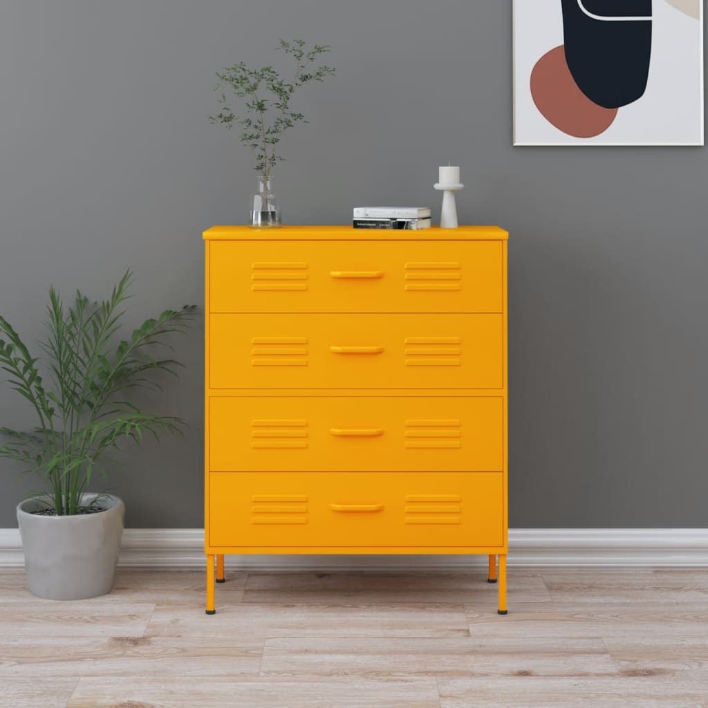 Kommode Olivgrün 80x35x101,5 cm Stahl