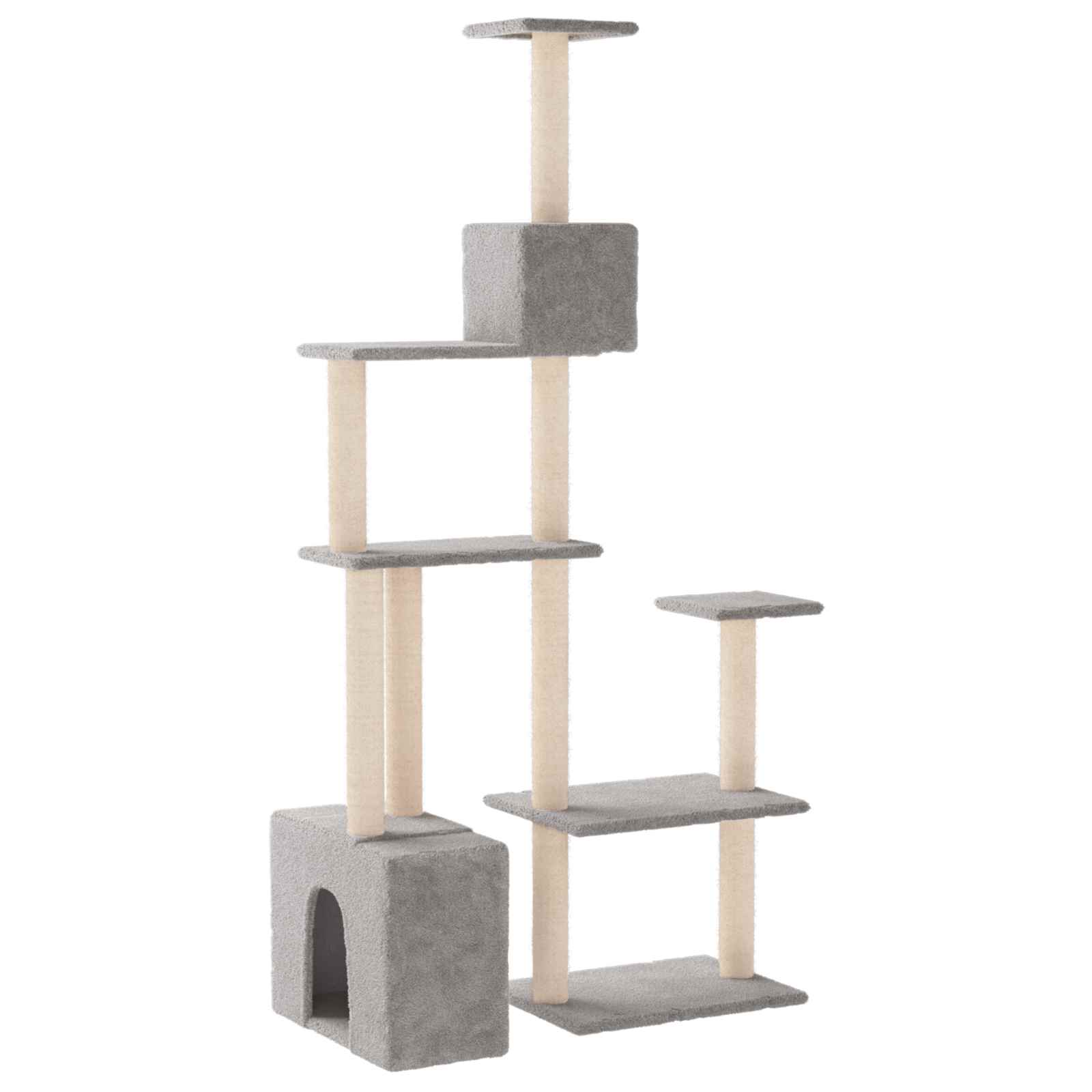 Katzennbaum mit Sisal-Kratzsäulen Creme 177,5 cm