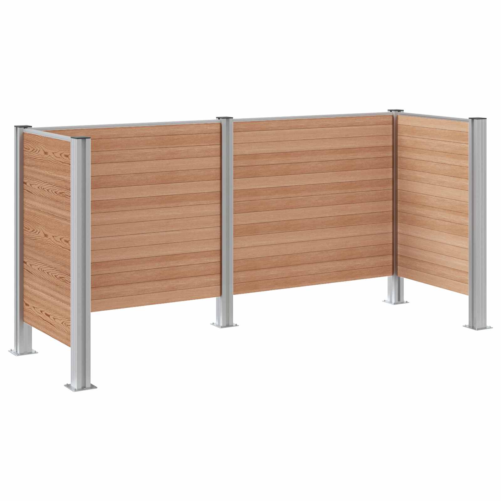 Mülltonnenzaun Braun 161 x 85 x 115 cm Aluminium und WPC