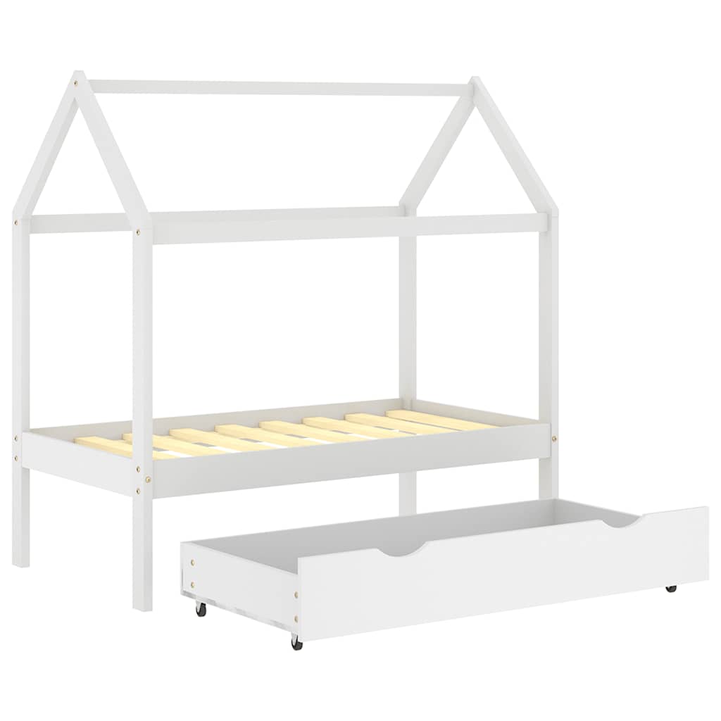 Kinderbett mit Schublade Massivholz Kiefer 70x140 cm