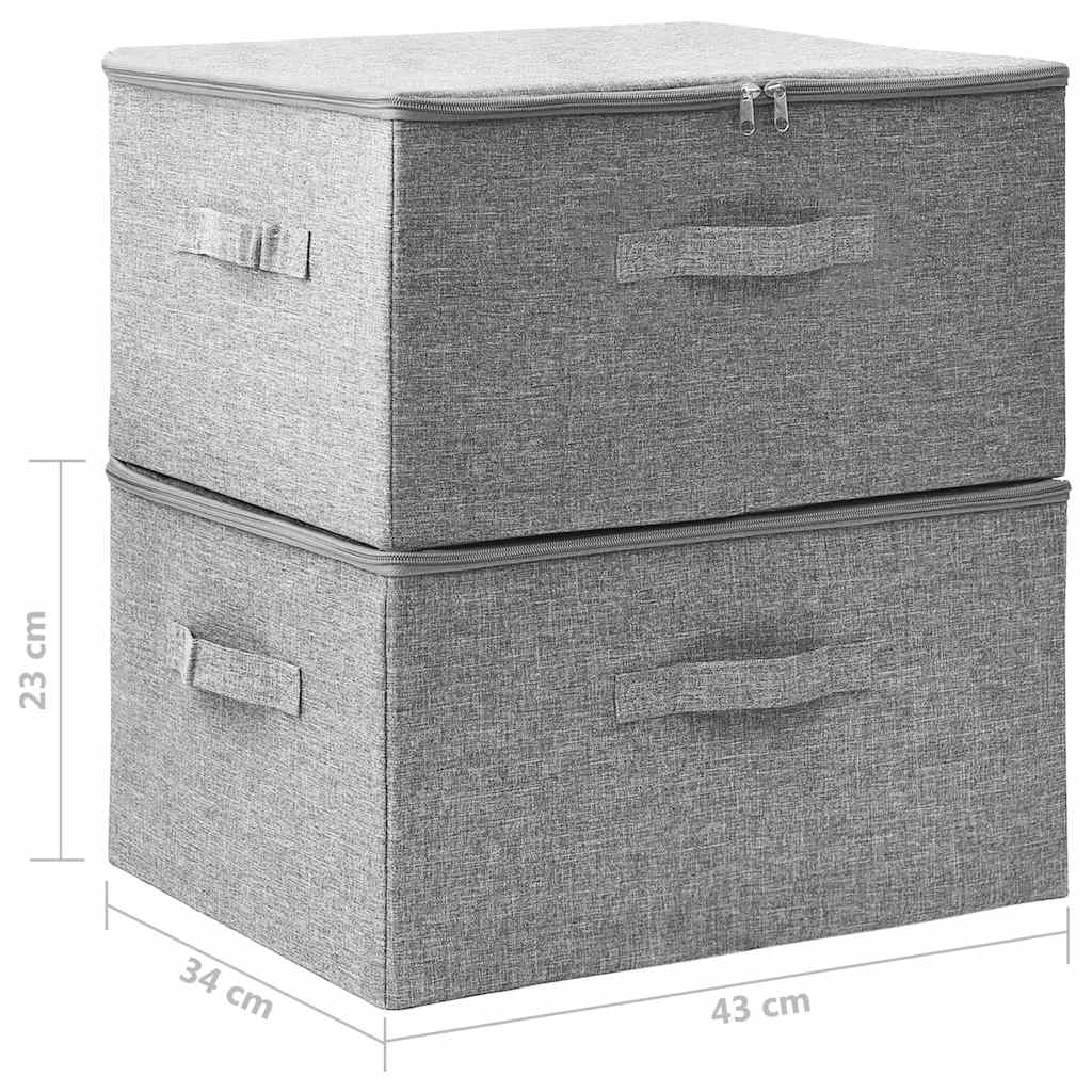 Aufbewahrungsboxen 2 Stk. Stoff 43x34x23 cm Creme