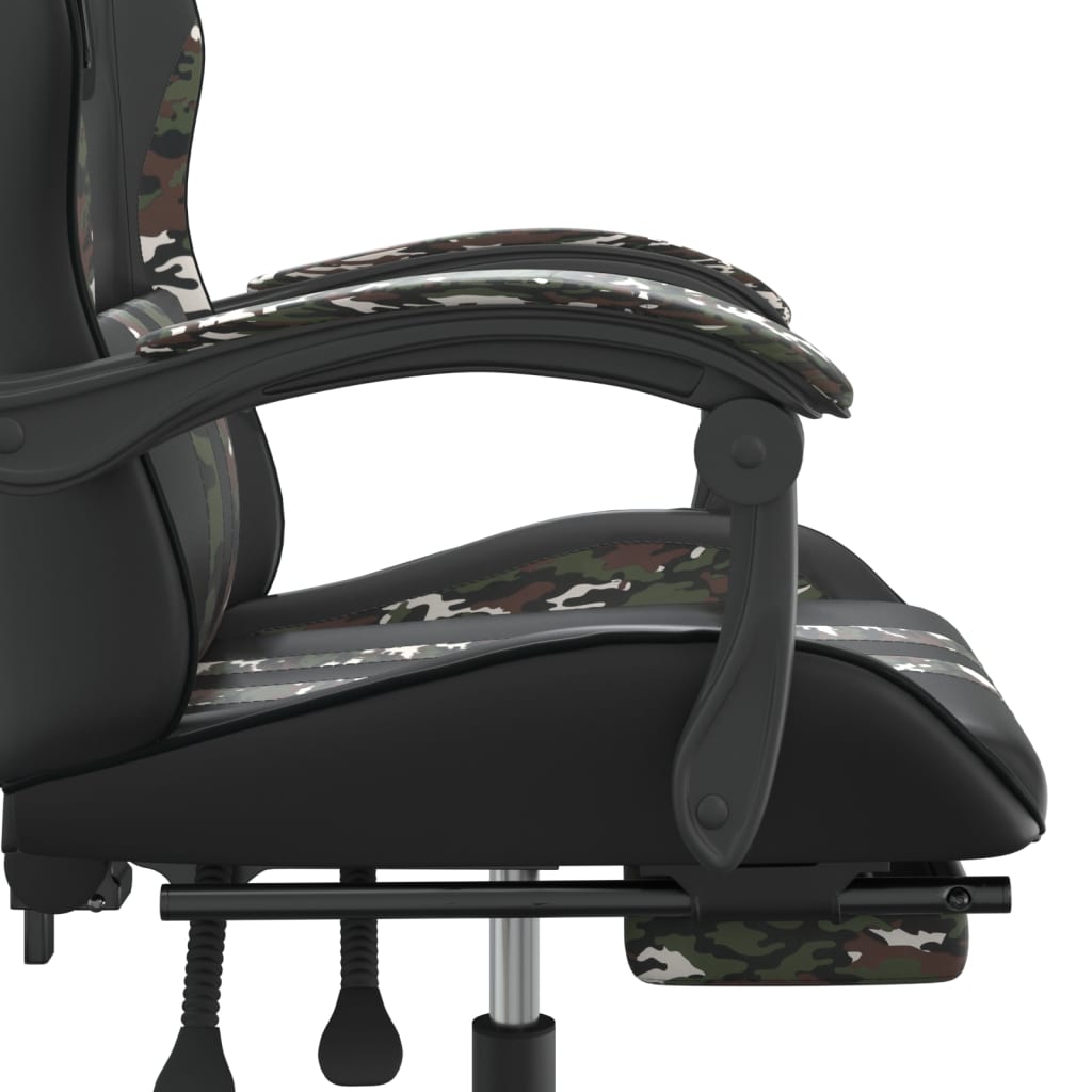 Gaming-Stuhl Drehbar Schwarz und Blau Kunstleder