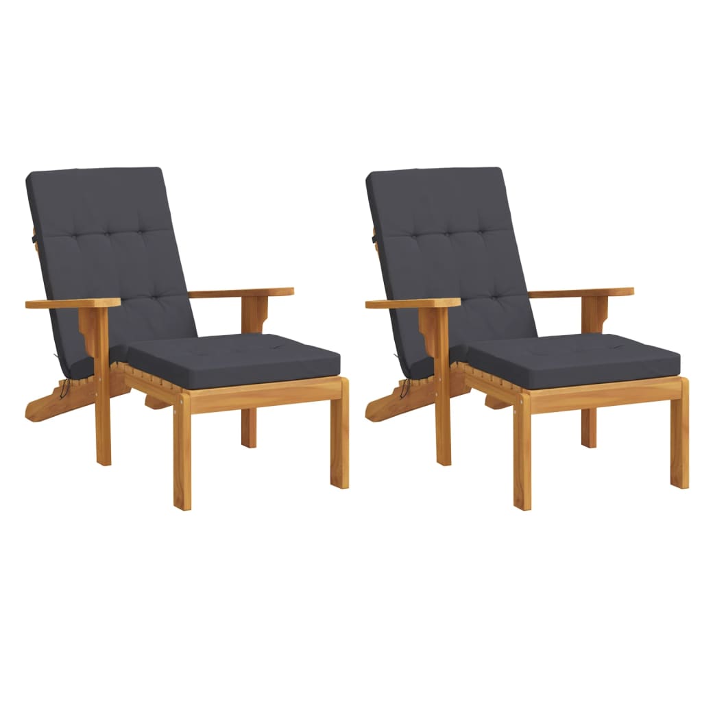 Liegestuhl-Auflagen 2 Stk. Creme Oxford-Gewebe