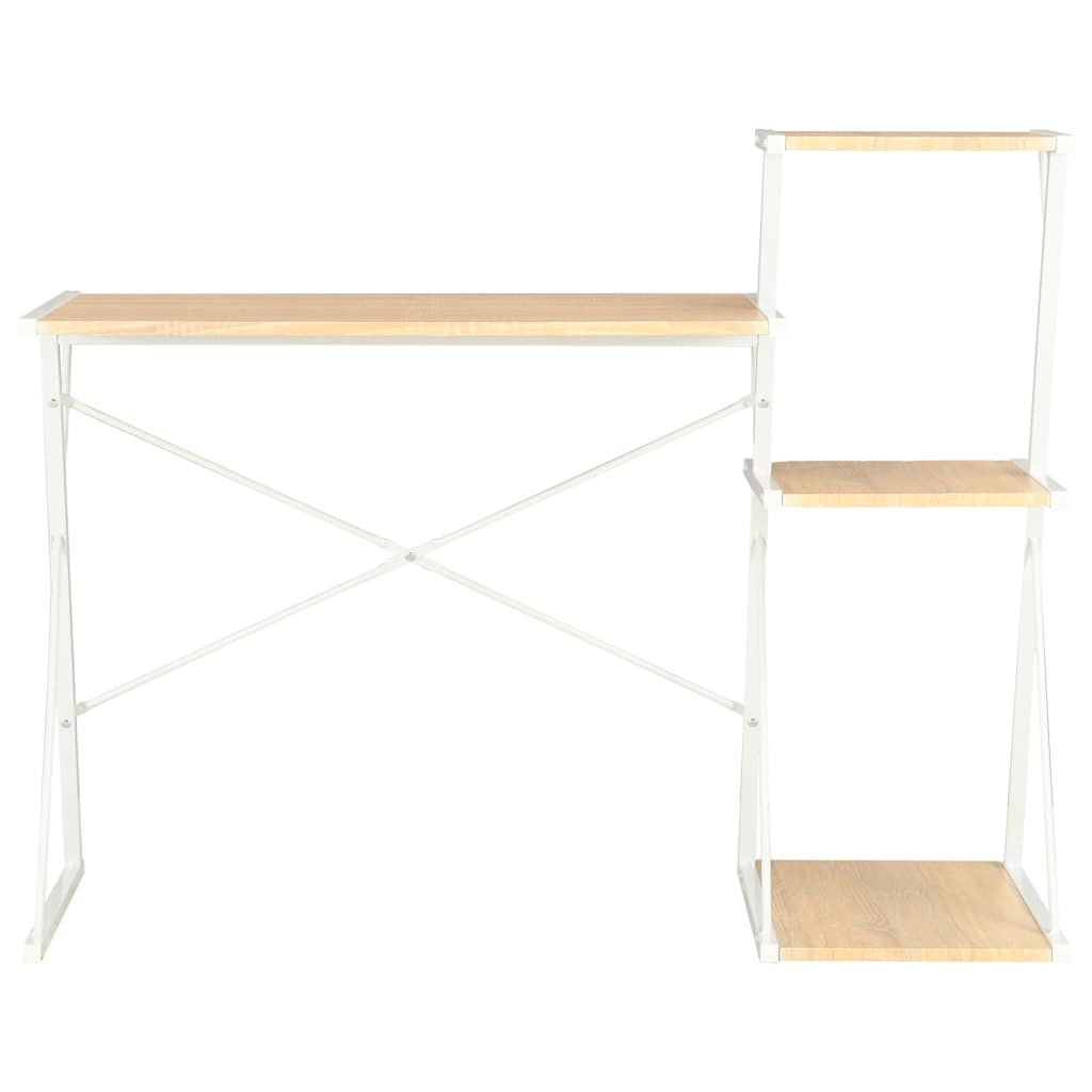 Schreibtisch mit Regal Weiß 116×50×93 cm