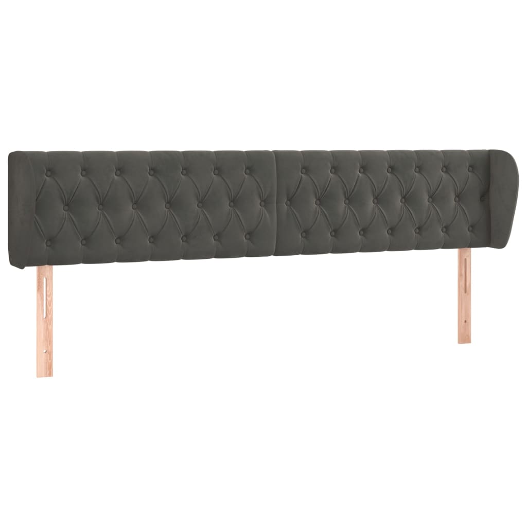 Kopfteil mit Ohren Dunkelblau 93x23x78/88 cm Samt