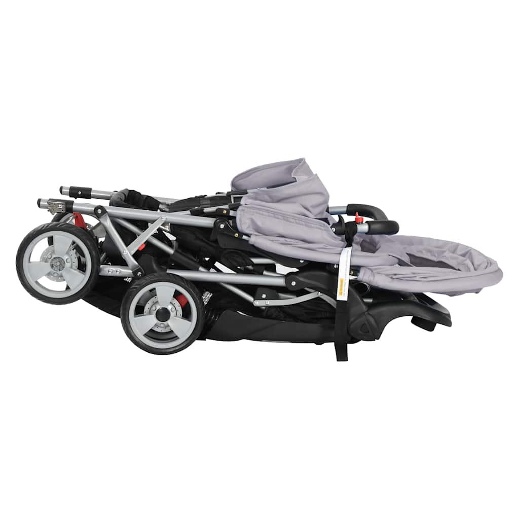 Tandem-Kinderwagen Stahl Rot und Schwarz