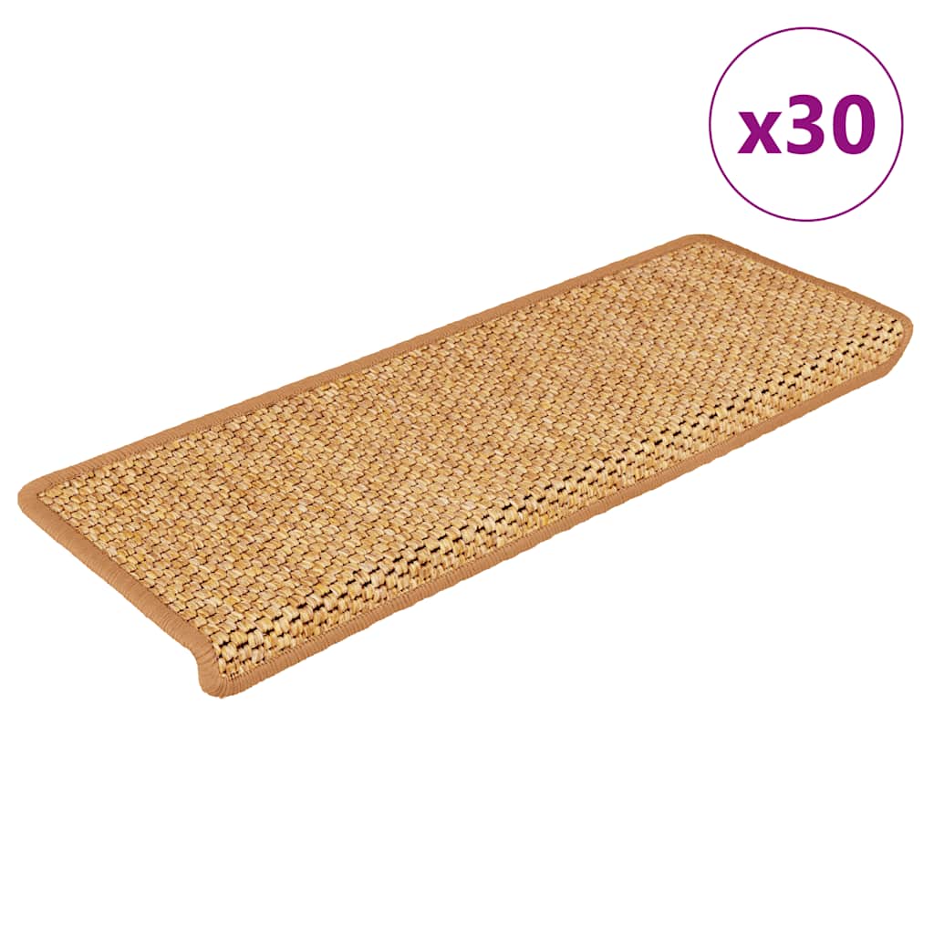 Treppenmatten Selbstklebend Sisal-Look 15 Stk. 65x21x4 Platina