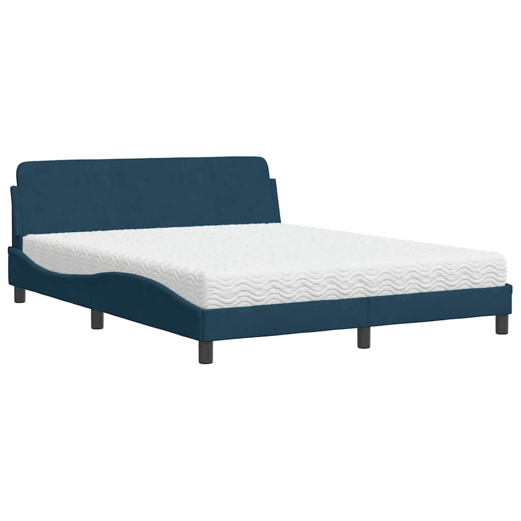 Bett mit Matratze "Dover" Hellgrau 80x200 cm Samt