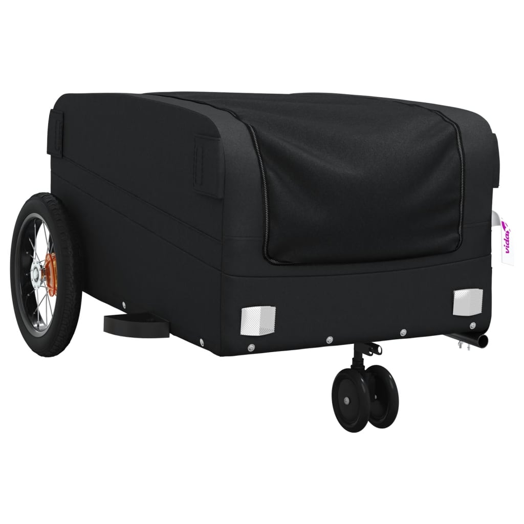 Fahrradanhänger Schwarz und Rot 30 kg Eisen