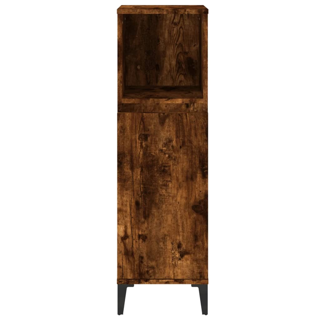 Badschrank Weiß 30x30x100 cm Holzwerkstoff