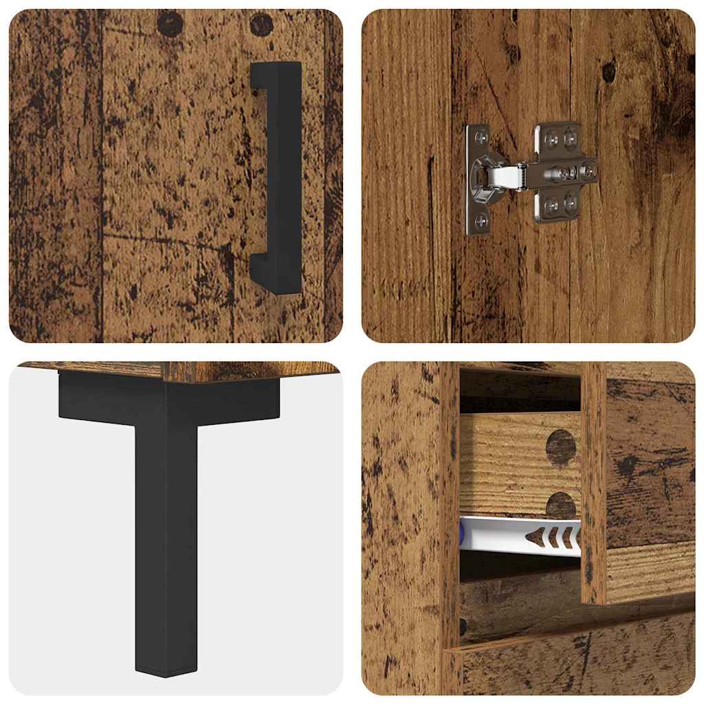 Highboard Hochglanz-Weiß 69,5x34x180 cm Holzwerkstoff