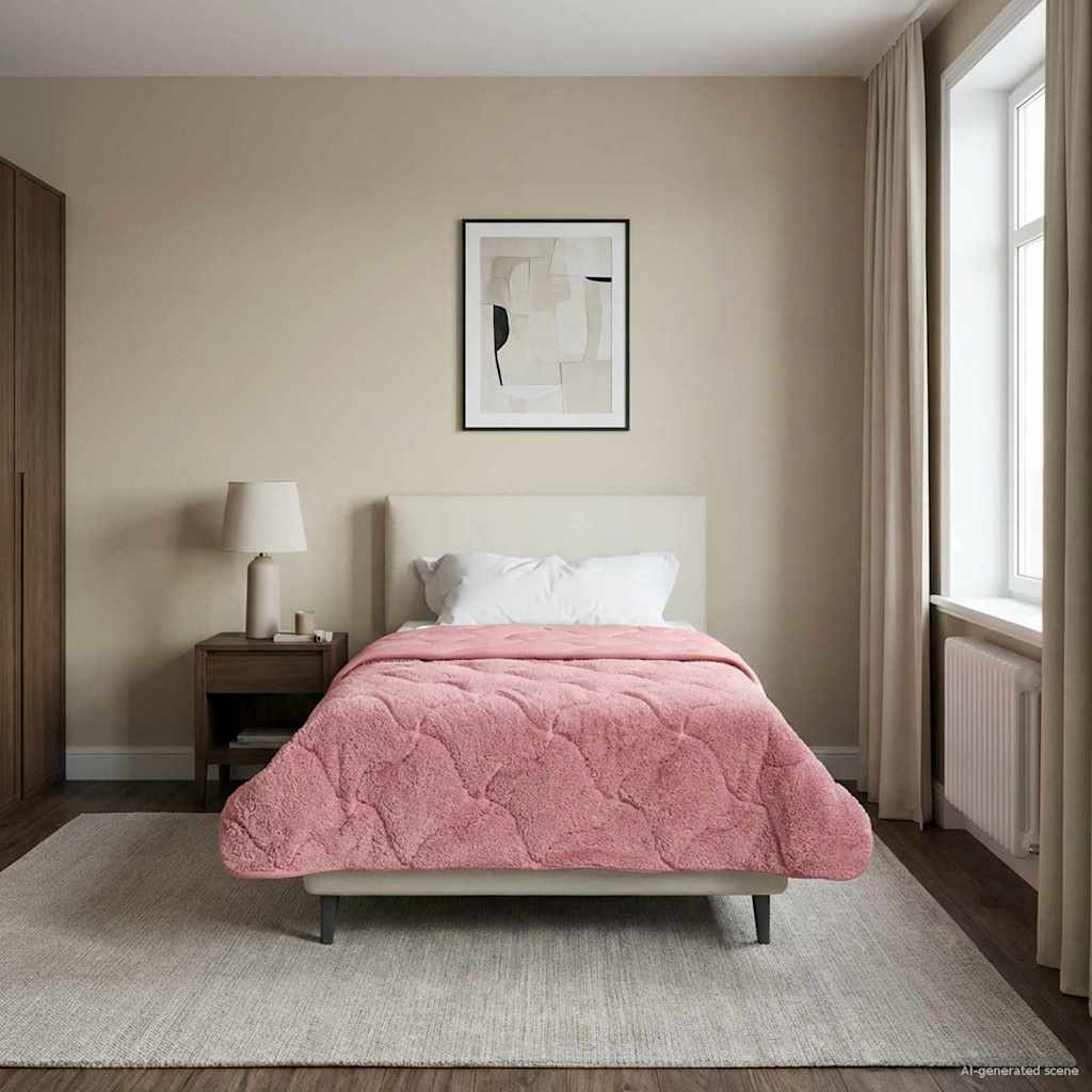 Sommerdecke Anthrazit 135 x 200 cm Mikrofaser und Teddy-Fleece