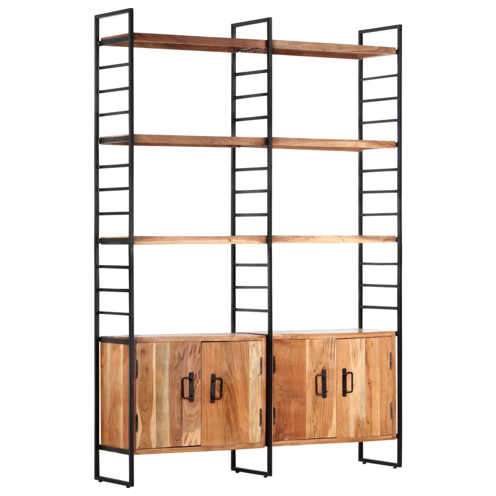 Bücherregal 4 Ebenen 124x30x180 cm Altholz Massiv