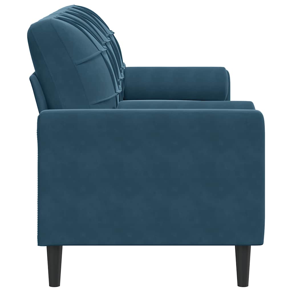 2-Sitzer-Sofa mit Zierkissen Hellgrau 120 cm Samt