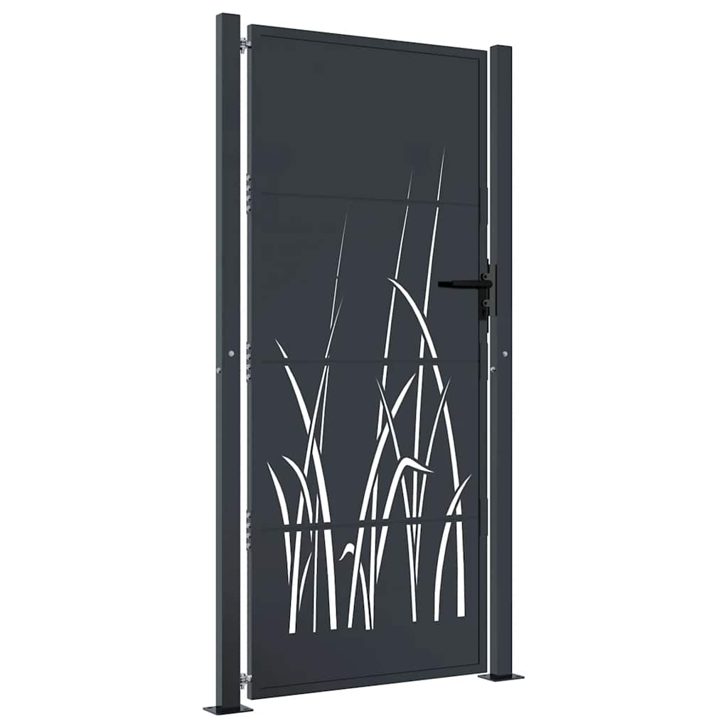 Gartentor Anthrazit 100x75 cm Stahl Gras-Design