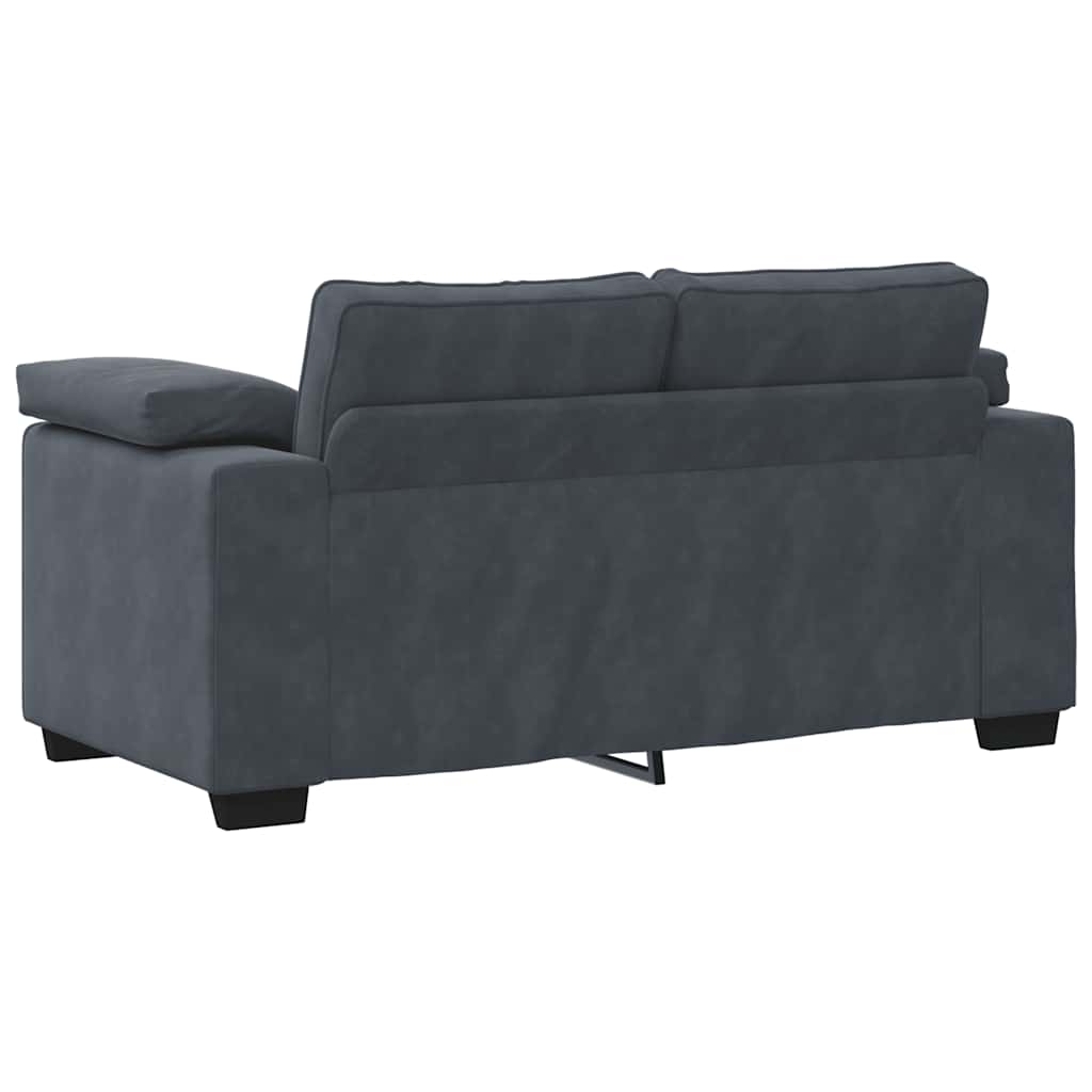 2-teiliges Sofa-Set mit Kissen, hellgrauer Samt