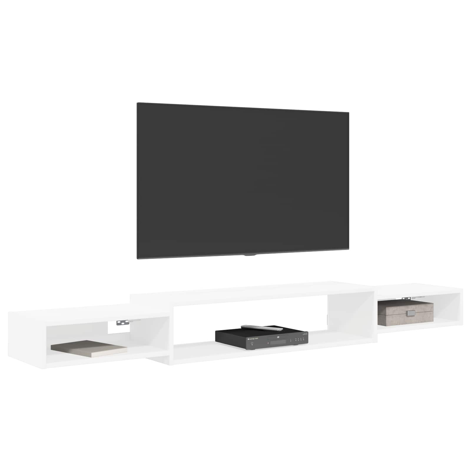 Wandmontierter TV-Schrank Wandhalterung Weiß 140 x 28 x 21 cm