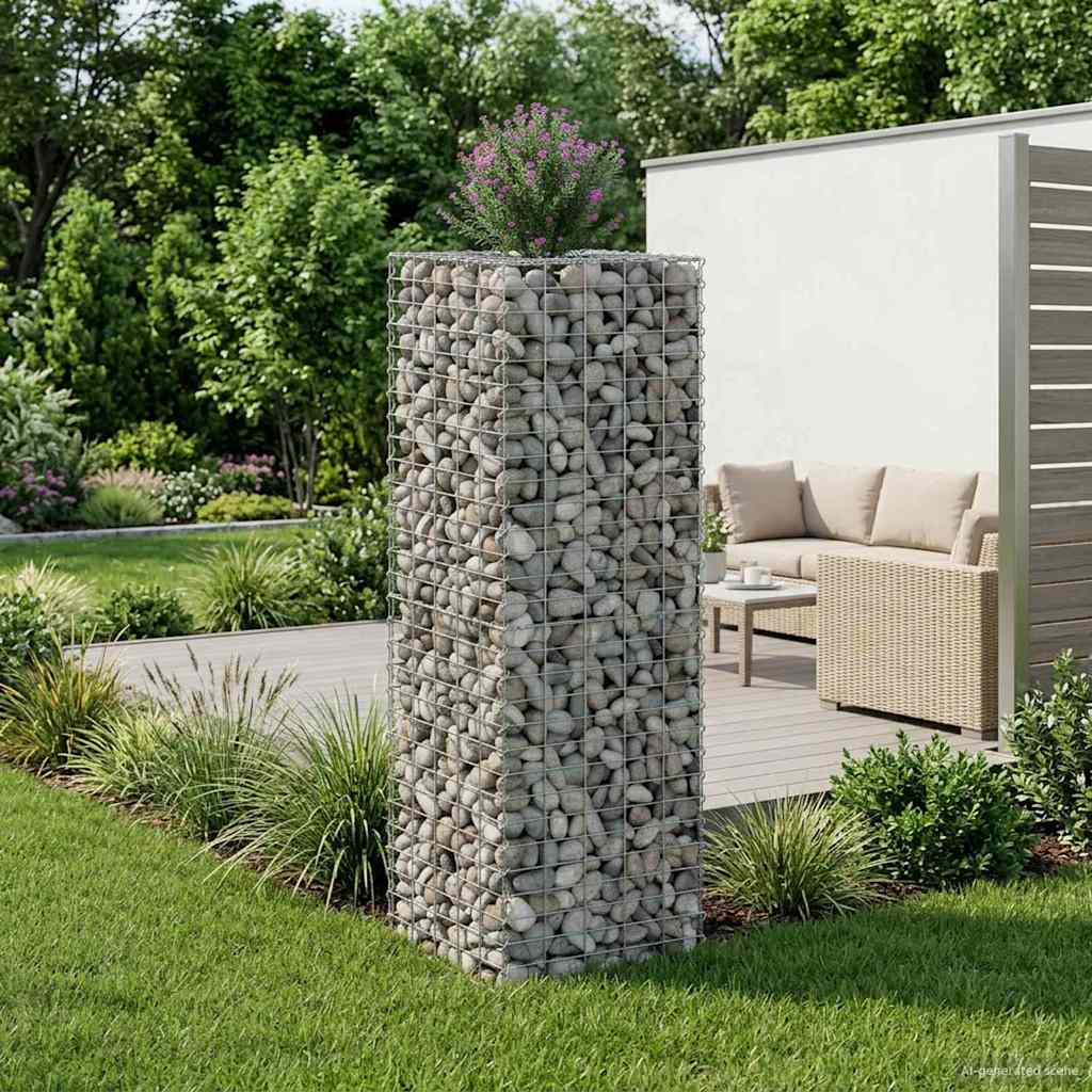 Gabionen Hochbeet 2 pcs Silber 260 x 60 x 55 cm