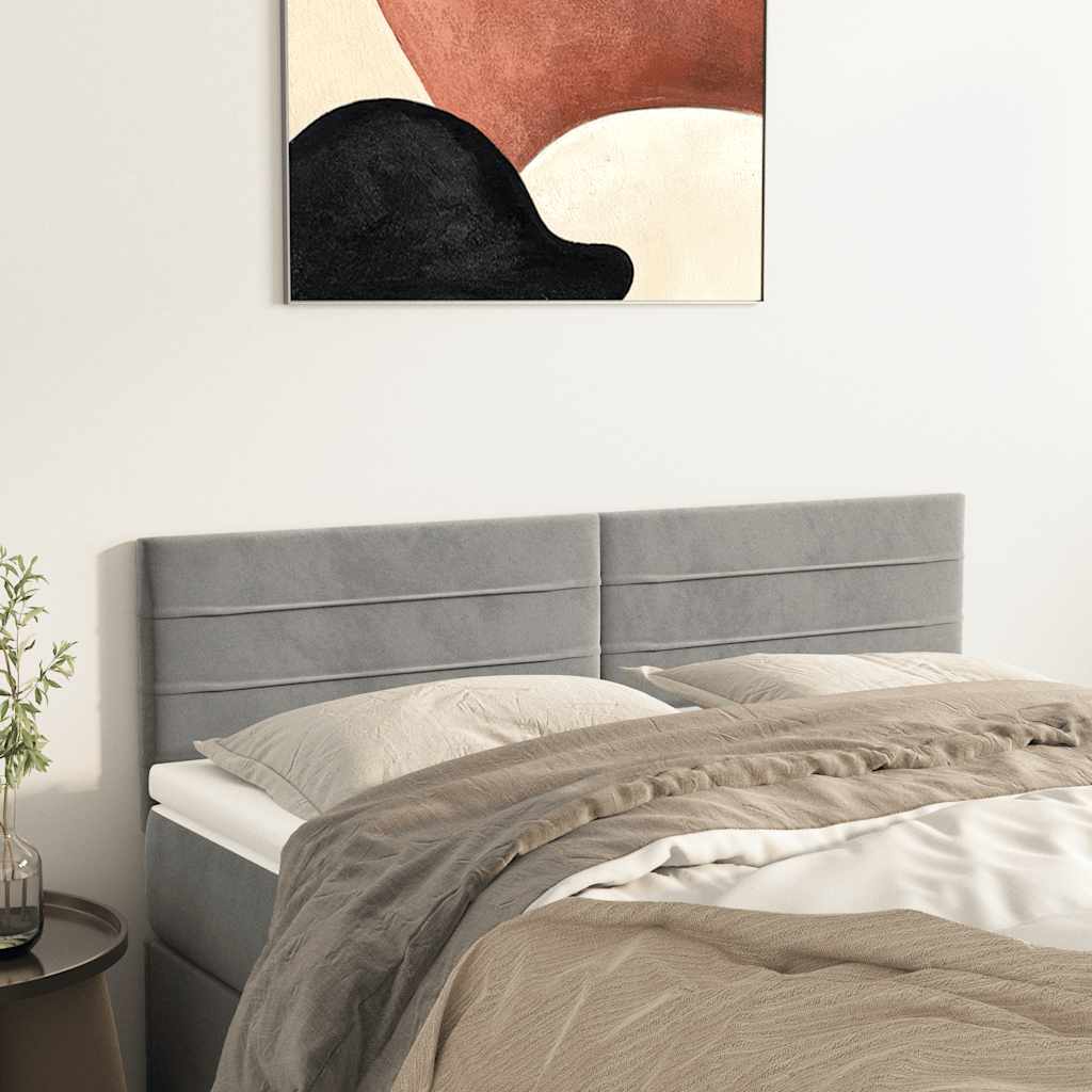 Kopfteil Hellgrau 80x5x118/128 cm Samt