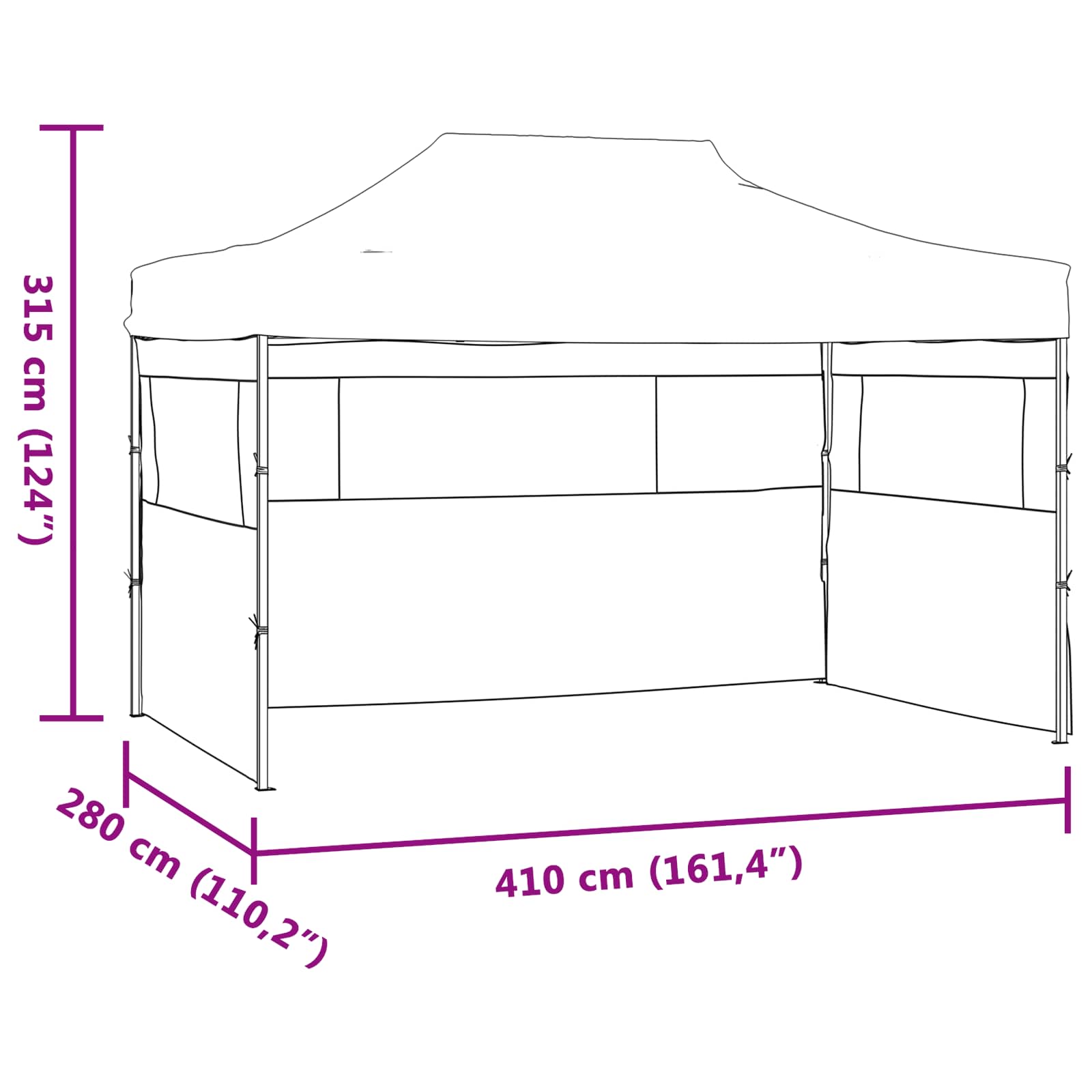 Partyzelt Faltbar Pop-Up Beige 410x279x315 cm