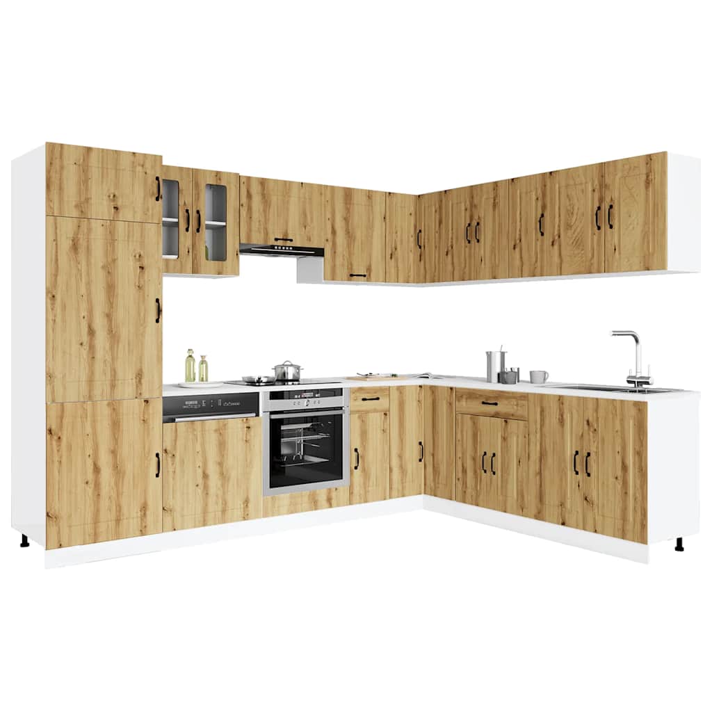 14-tlg. Küchenschrank-Set Kalmar Weiß Holzwerkstoff