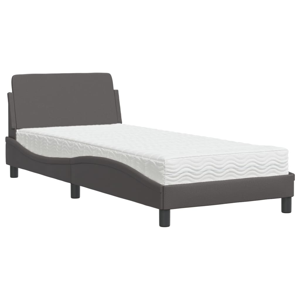 Bett mit Matratze "Dover" Schwarz 80x200 cm Kunstleder