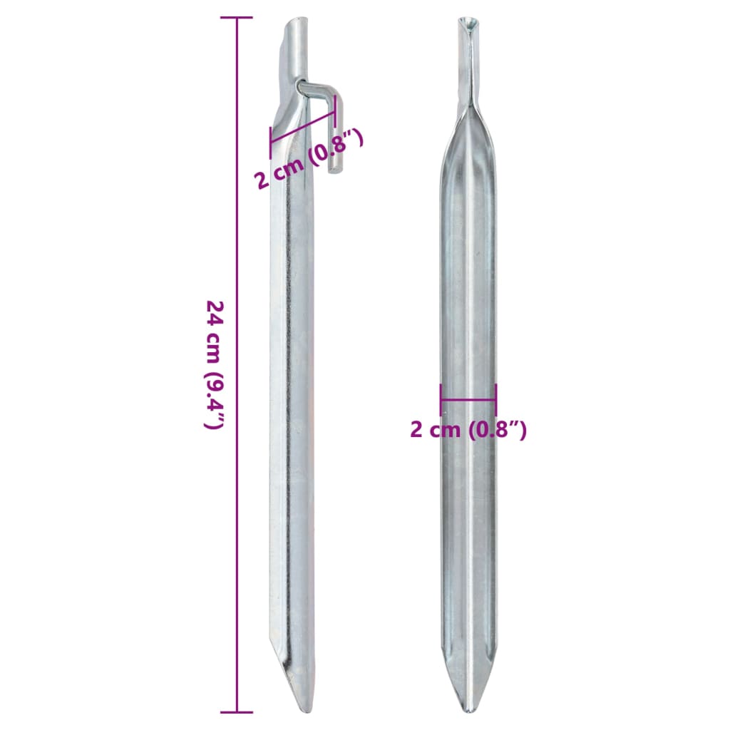 Zeltheringe 24 Stk. V-Form 17 cm Ø20 mm Verzinkter Stahl